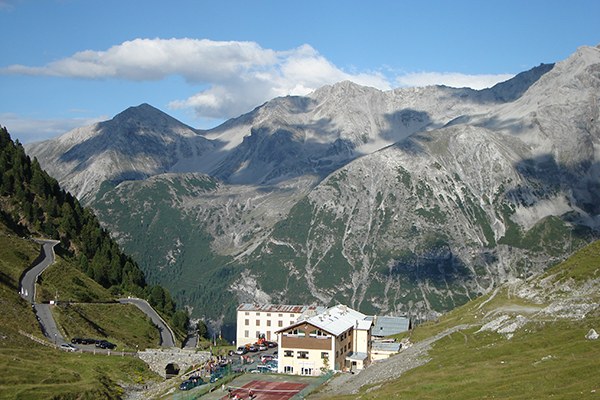 Grüne und schwarze Flaggen für die Alpen