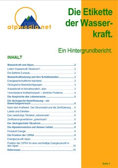 Die Etikette der Wasserkraft - Ein Hintergrundbericht