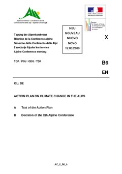 Action Plan on Climate Change in the Alps
