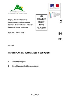 Action Plan on Climate Change in the Alps