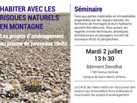 Séminaire - Habiter avec les risques naturels en montagne