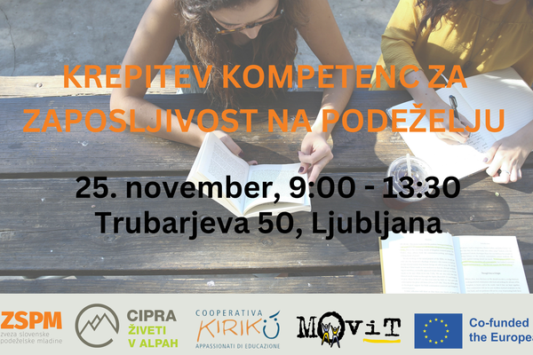 Vabilo na delavnico: Krepitev kompetenc za zaposljivost na podeželju